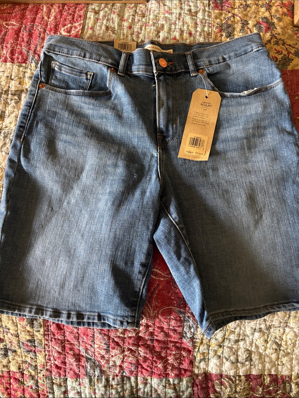 Long stretch, jean shorts